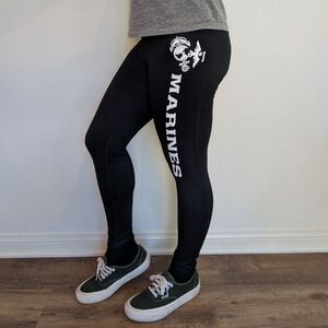 Marine Corps USMC "Marines" Black Leggings